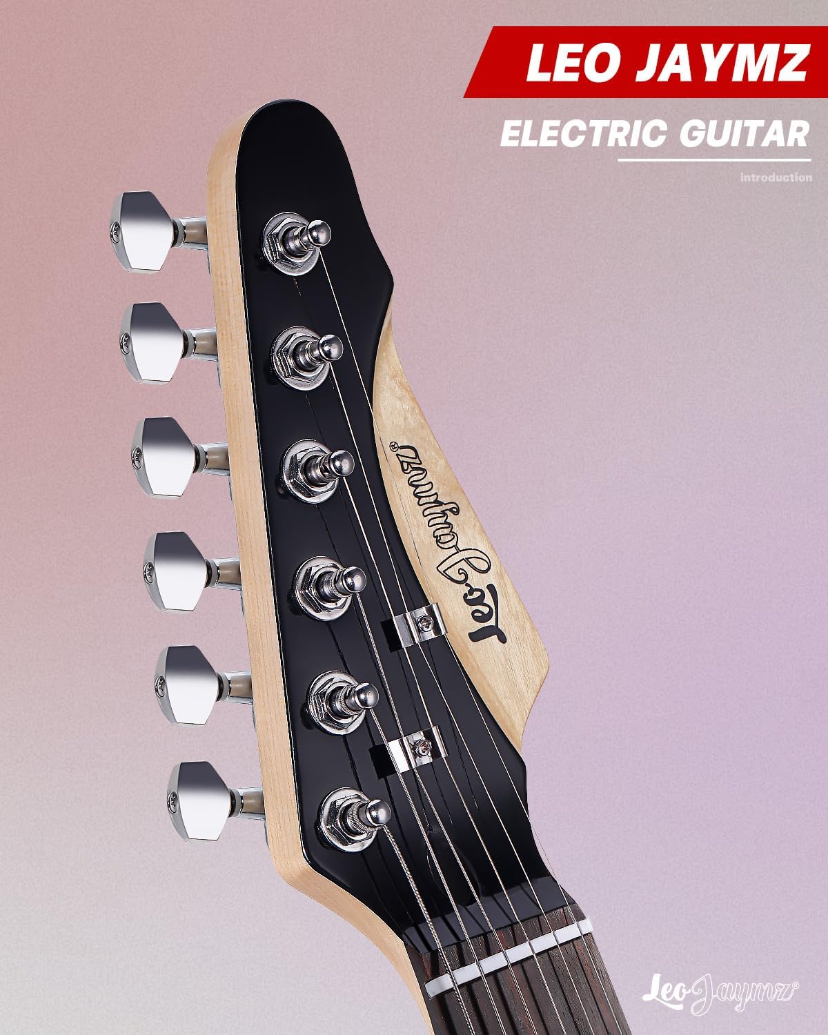 Leo Jaymz 39' Full Size ST Style Electric Guitar Starter Kit with SSH Pickup, 5W Portable Amp, Tuner, Gig Bag, Strap & Accessories (Red Ocean 5W)