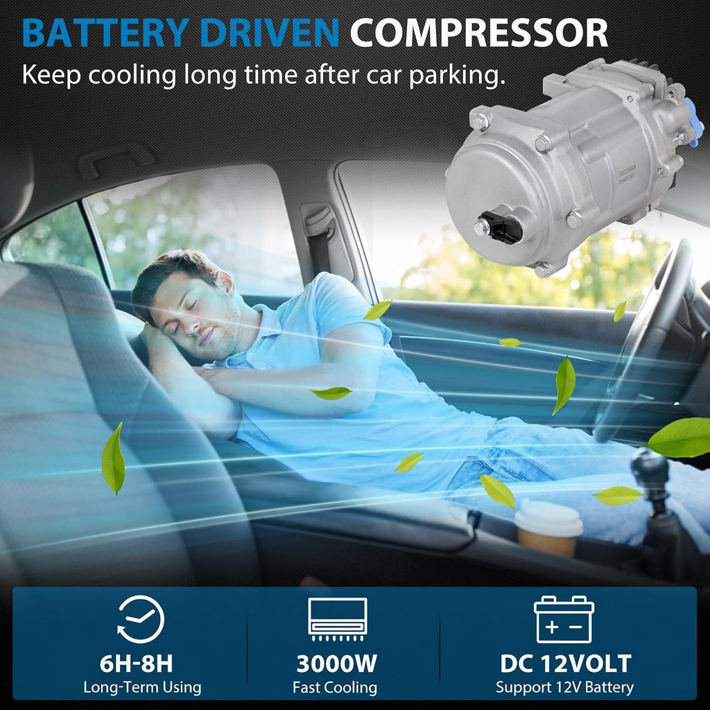 Universal Under Dash Electric Air Conditioner Heating and Cooling 12 Volt DC 10000 BTU A/C Unit Kit, AC Heater System with Evaporator Condenser Compressor for Car RV Van Truck ATV Pickup Tractor