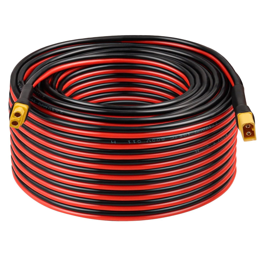 10AWG 100FT XT60 Extension Cable 2 3 5 10 15 20 25 30 35 40 50 75 100FT XT60 Female to Male Connector for Portable Power Station Solar Panel RC Battery