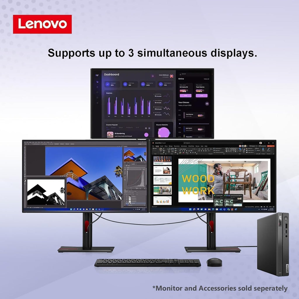 Lenovo ThinKCentre neo 50q Gen 4 Tiny 1L Business Mini Desktop Computer, 13th Gen Intel 8-Core i5-13420H (Beat i7-1355U), 16GB DDR4 RAM, 1TB PCIe SSD, WiFi 6, 2 DisplayPorts, Win 11 Pro