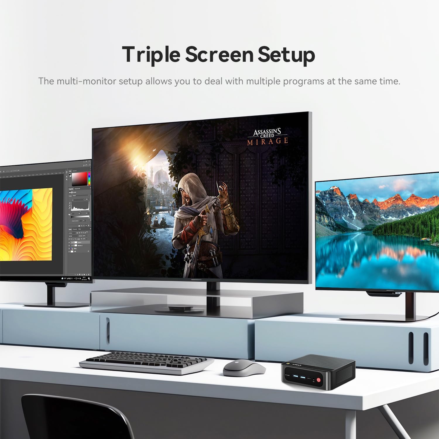 Beelink SER5 Mini PC AMD Ryzen 7 5850U(7nm,8C/16T,up to 4.4GHz), Mini Computer with 32GB DDR4 RAM 1TB M.2 SSD Dual LAN, Support 4K Three Screen Display/HDMI+DP+Type-C/WiFi6/BT5.2/54W/HTPC/Micro PC