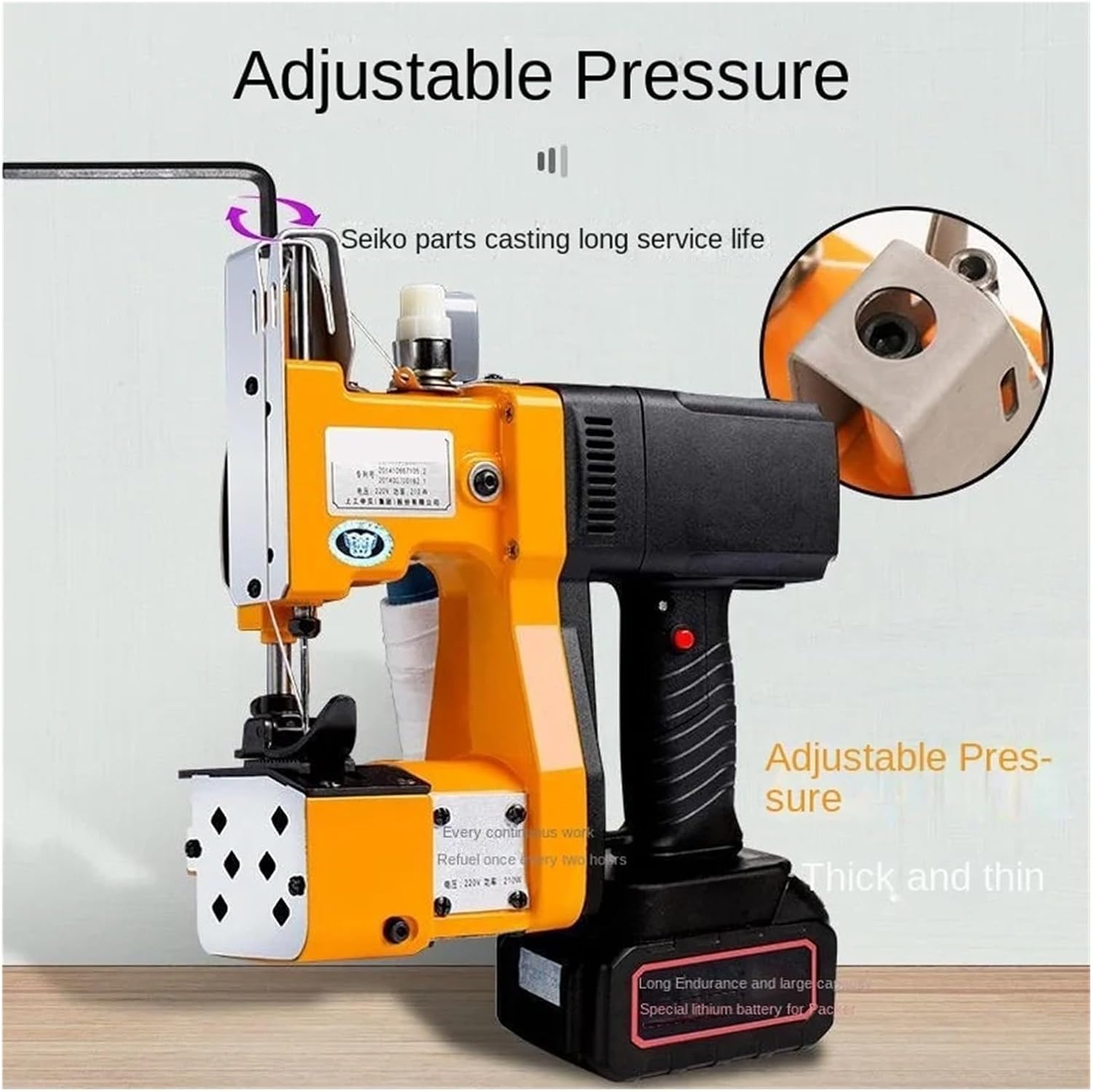 3.0Ah Electric Woven Bag Sealing Machine Textile Industry Handheld Sewing Versatile Applications