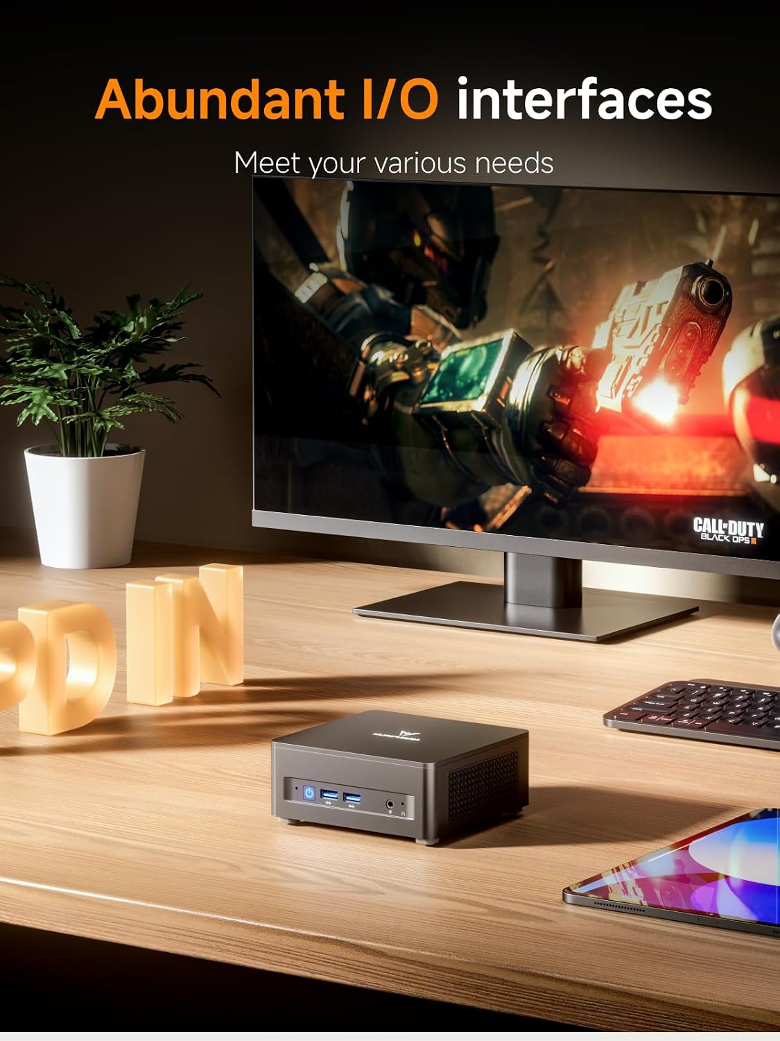 MINISFORUM UM690L Slim Mini PC, AMD Ryzen 9 6900HX (8C/16T, up to 4.9 GHz), 32 GB LPDDR5 &1 TB PCIe 4.0 SSD Mini Desktop Computer, DP/HDMI 2.1/USB 4 Triple Output, 4 x USB Type-A, WiFi 6E/BT 5.3