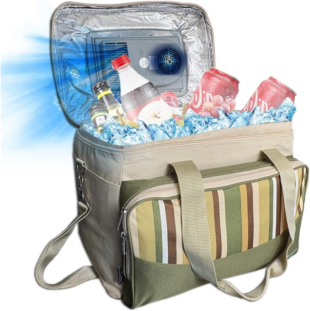33L Portable Foldable Car Refrigerator Cooler Bag Semiconductor Refrigeration For Car Household Picnic Camping Essential(UK Car-Home 12-240V)