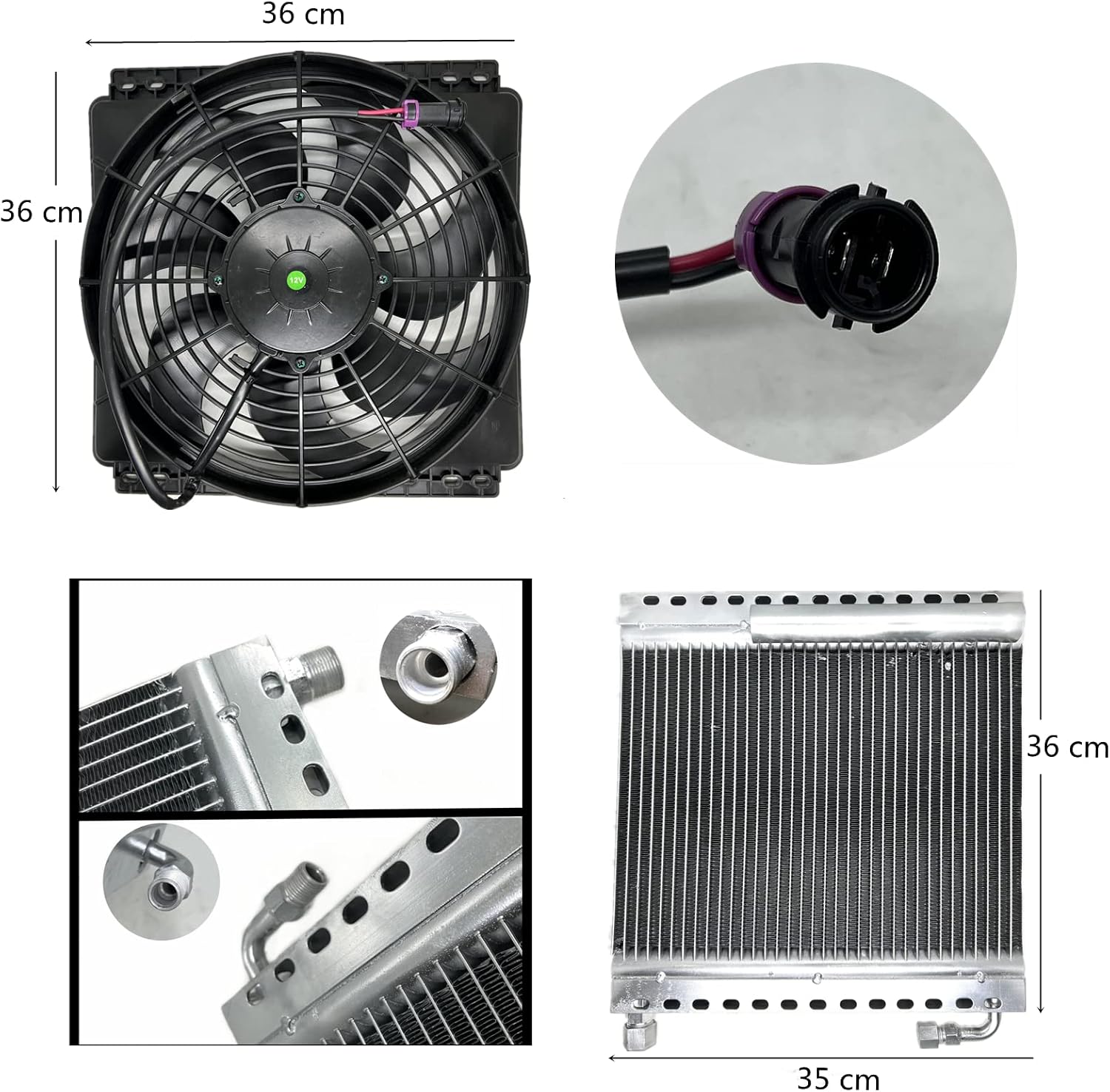 12V DC air conditioner kit, car AC hot and cold dual use, suitable for RV, truck, farm car, van, excavator, bus, car, pickup, etc. Parking air conditioner/PTC heating (12V cold/hot)