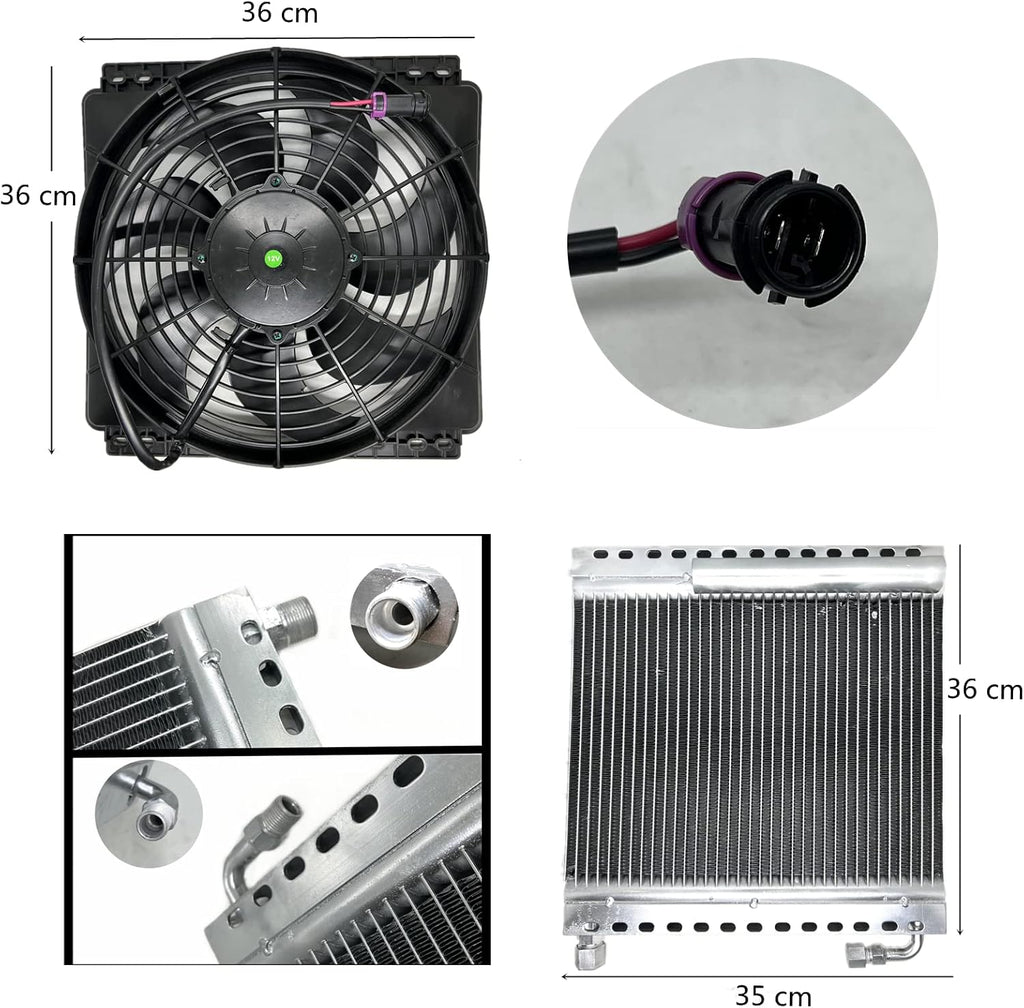 24V DC air conditioner kit, car AC hot and cold dual use, suitable for RV, truck, farm car, van, excavator, bus, car, pickup, etc. Parking air conditioner/PTC heating (24V cold/hot)