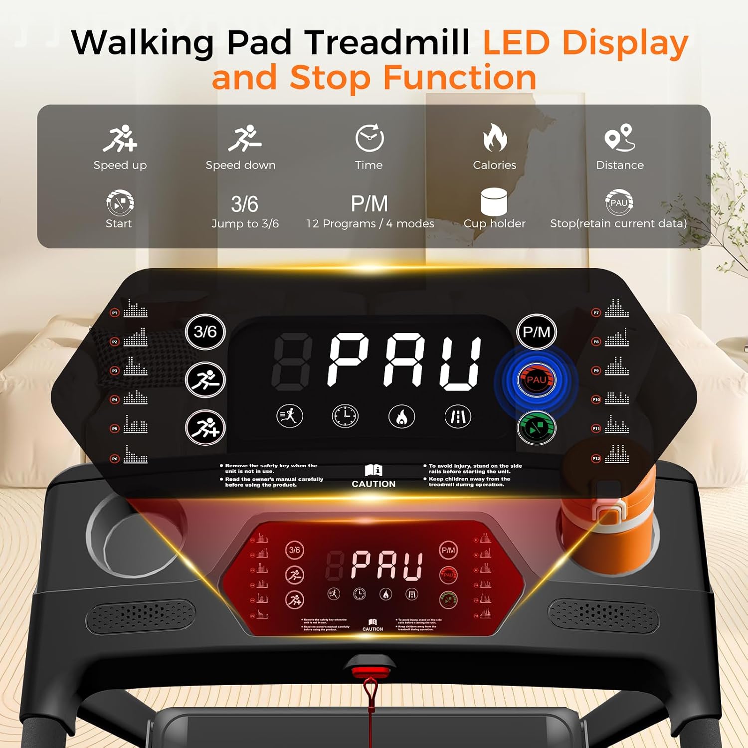 Aiteid Treadmill with Incline,3.0HP Small Treadmills for Home,Portable Electric Treadmill with Handles,Lightweight Walking Pad,Compact Running Treadmills,Walking Pad with Handle,300LBS Capacity