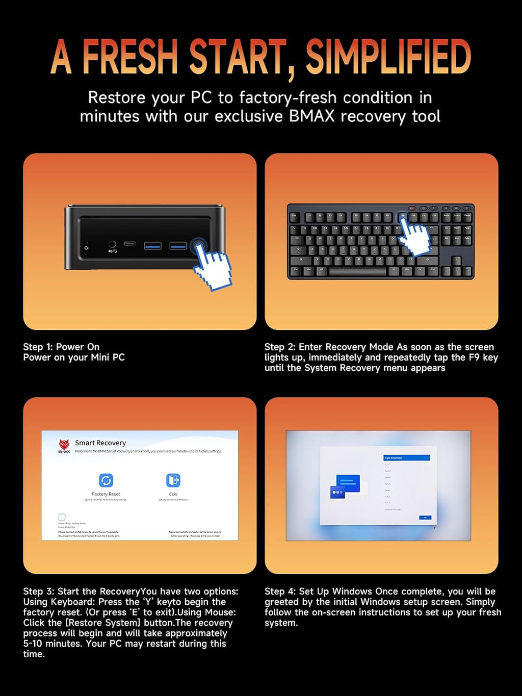 Bmax Mini PC B8A Pro, AMD Ryzen 7 8745HS (8-Core, Up to 4.9GHz) 16GB DDR5 512GB NVMe SSD, Radeon 780M RDNA 3, Triple Display 8K HDMI 2.1/DP 2.1, WiFi 6, Windows 11 Mini Desktop for Gaming & Office