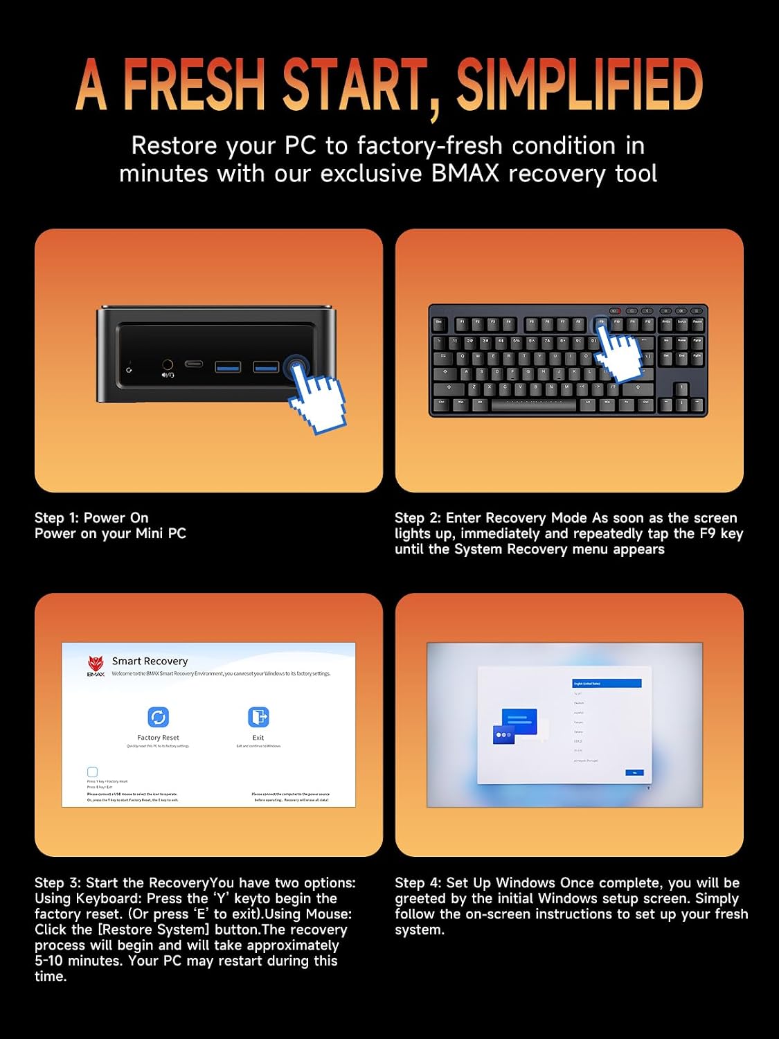 Bmax Mini PC B8A Pro, AMD Ryzen 7 8745HS (8-Core, Up to 4.9GHz) 16GB DDR5 512GB NVMe SSD, Radeon 780M RDNA 3, Triple Display 8K HDMI 2.1/DP 2.1, WiFi 6, Windows 11 Mini Desktop for Gaming & Office