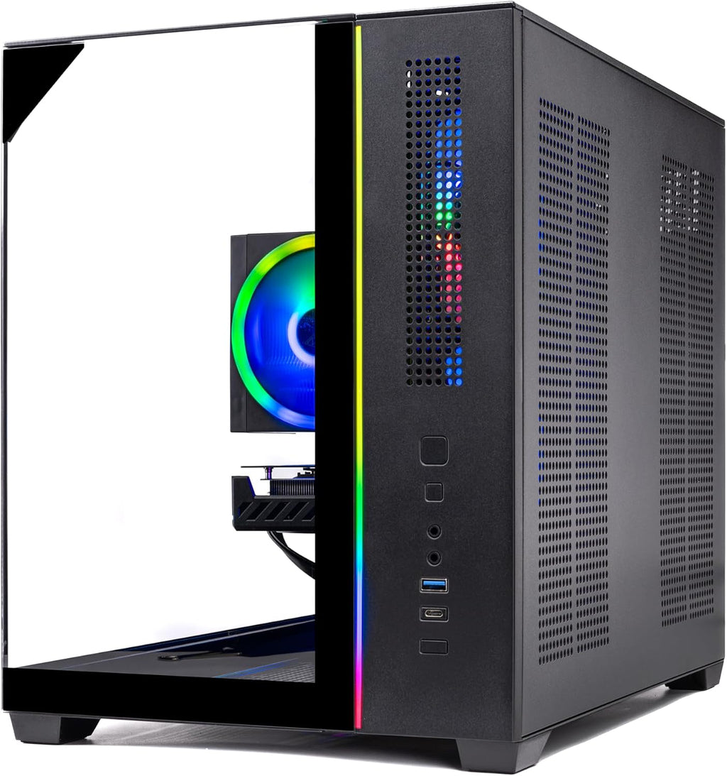 Skytech Gaming Crystal Gaming PC, AMD Ryzen 7 5700 3.7GHz, AMD RX 9060XT 8GB, 1TB NVMe SSD, 16GB DDR4 RAM 3200, 650W Gold PSU, Wi-Fi, Win 11, Gaming Desktop