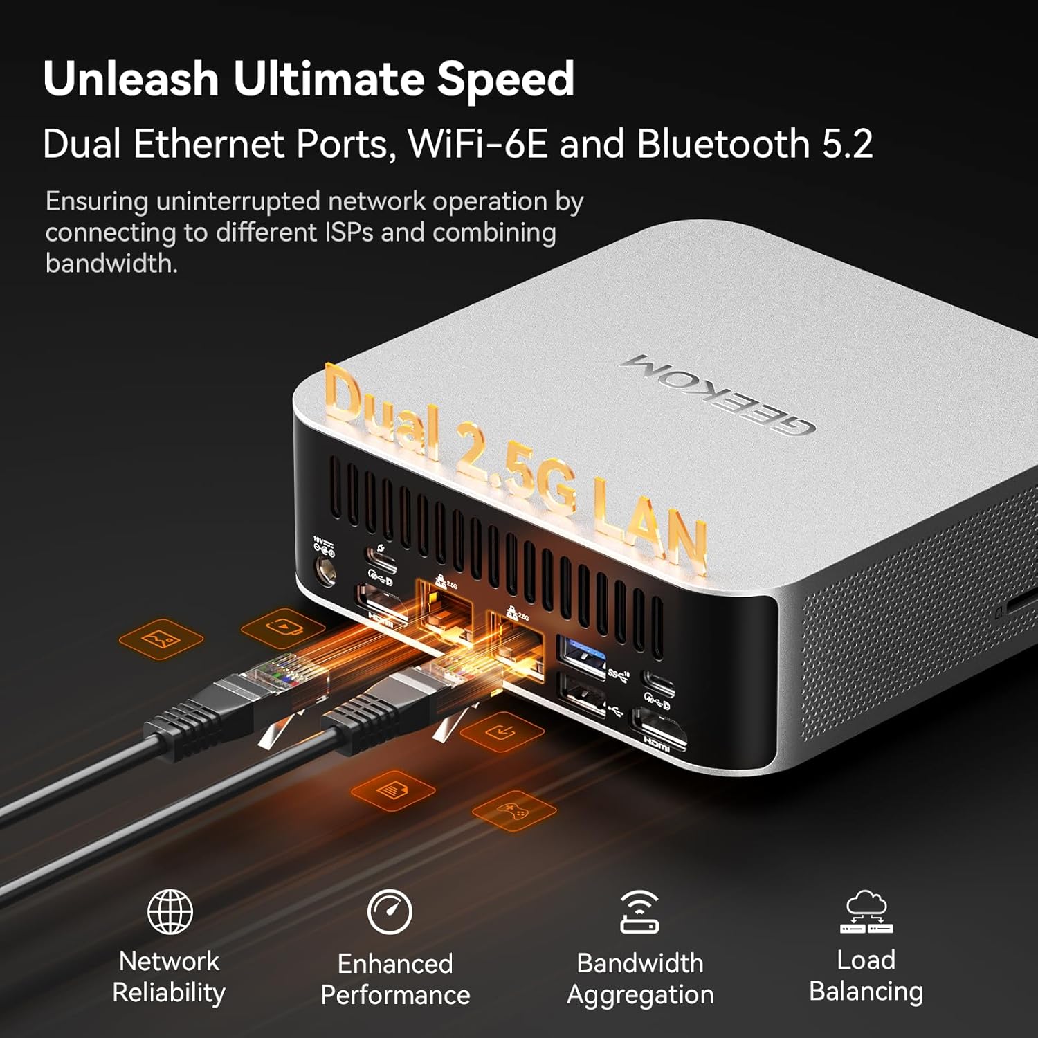 GEEKOM Mini PC[Ultimate Performance Edition] A8 Max with AMD Ryzen 7 8745HS(Beats 7735hs) 16GB DDR5|1TB SSD(Expandable,Not LPDDR) Dual LAN Mini Computer,Radeon 780M Mini PC Windows 11 Pro/USB4/8K