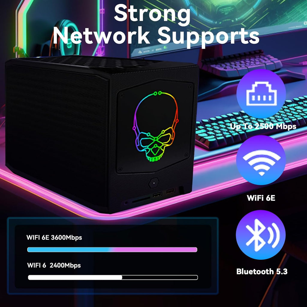 BRENUC11BTMi7 Mini pc Gaming, i7-11700B 4.9GHz,Discrete GPU Ready (PCIe4.0 x16 Slot 12'),4K Gaming, 32GB RAM 1TB SSD, Triple 4K Display, WiFi 6E & 2.5G LAN,for Serious Streaming & Work