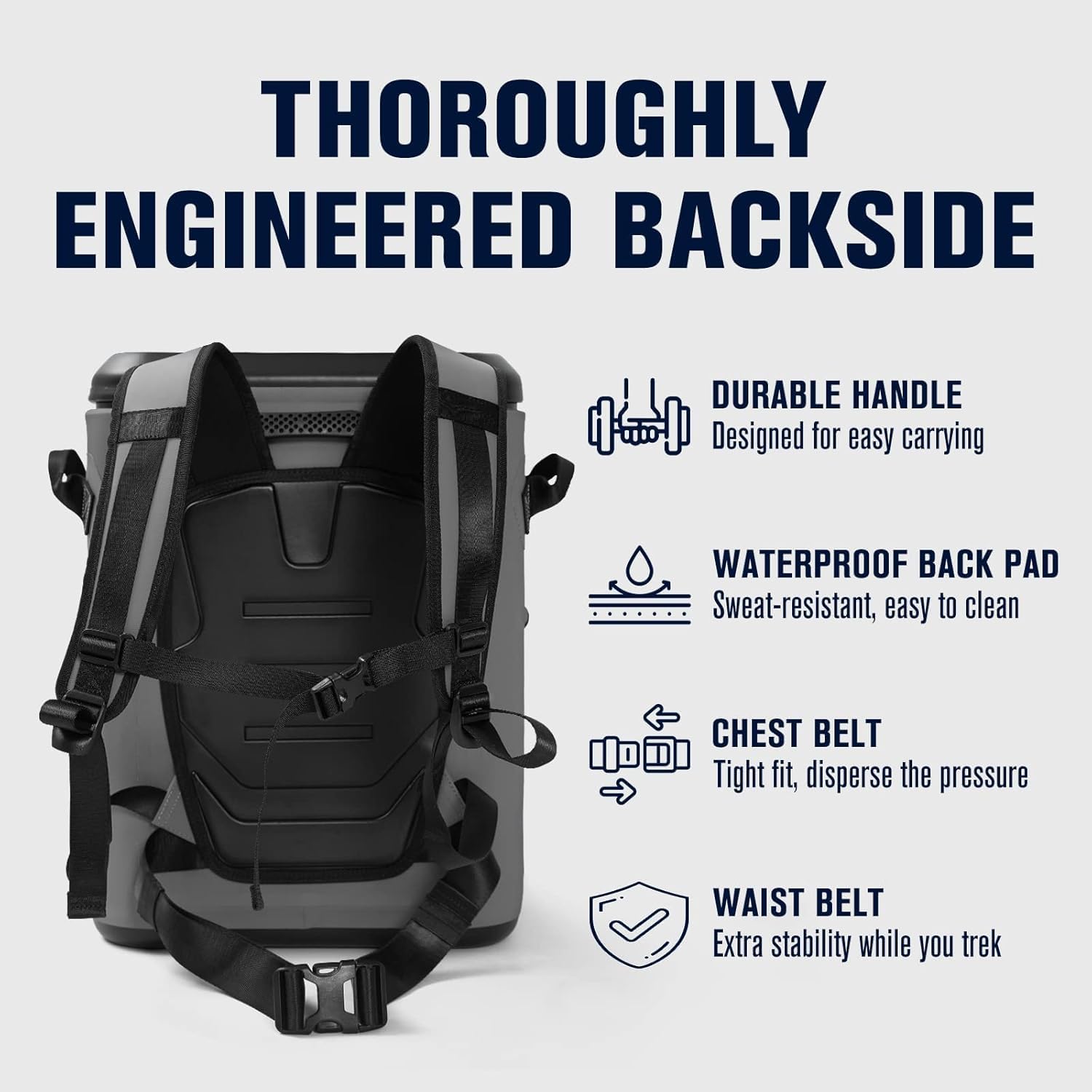 30 Can Magnetic Backpack Cooler, Zipperless Soft Cooler Backpack with Wide-Mouth Magnetic Lid, Leakproof Insulated Soft Sided Cooler for Beach, Fishing, Tailgating & Kayak