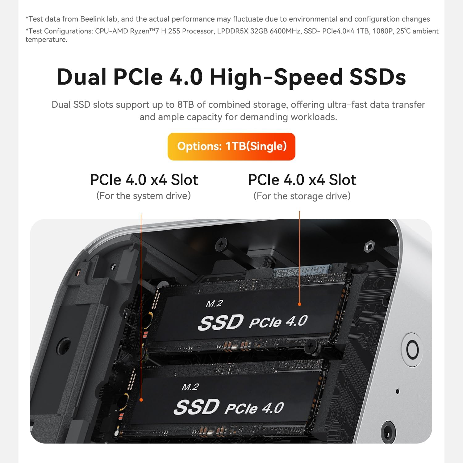 Beelink SER9 Mini PC, AMD Ryzen R7 H 255 (8C/16T, Up to 4.9GHz) Mini Desktop Computer 32GB LPDDR5X RAM 1TB M.2 PCle 4.0 SSD, USB4.0/ Triple Display/ WiFi6/ BT5.2/2.5G LAN Mini Computer