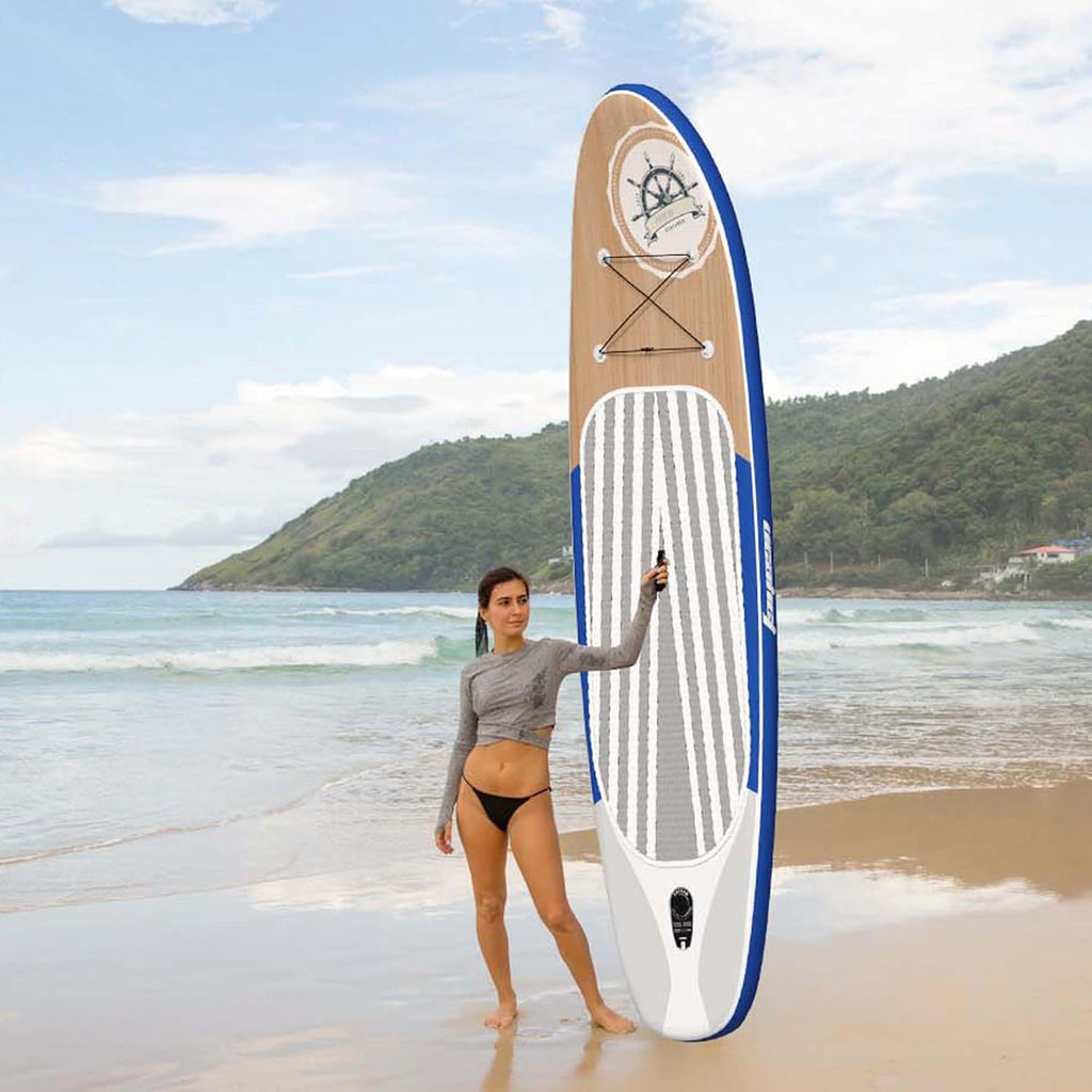 Inflatable Stand Up Paddle Board Non-Slip Deck, 11'×33'×6' Complete SUP Accessories for All Skill Levels, Wide Seat & Safety Leash, 3 Fins, Adjustable Paddle, Pump & Carrying Backpack