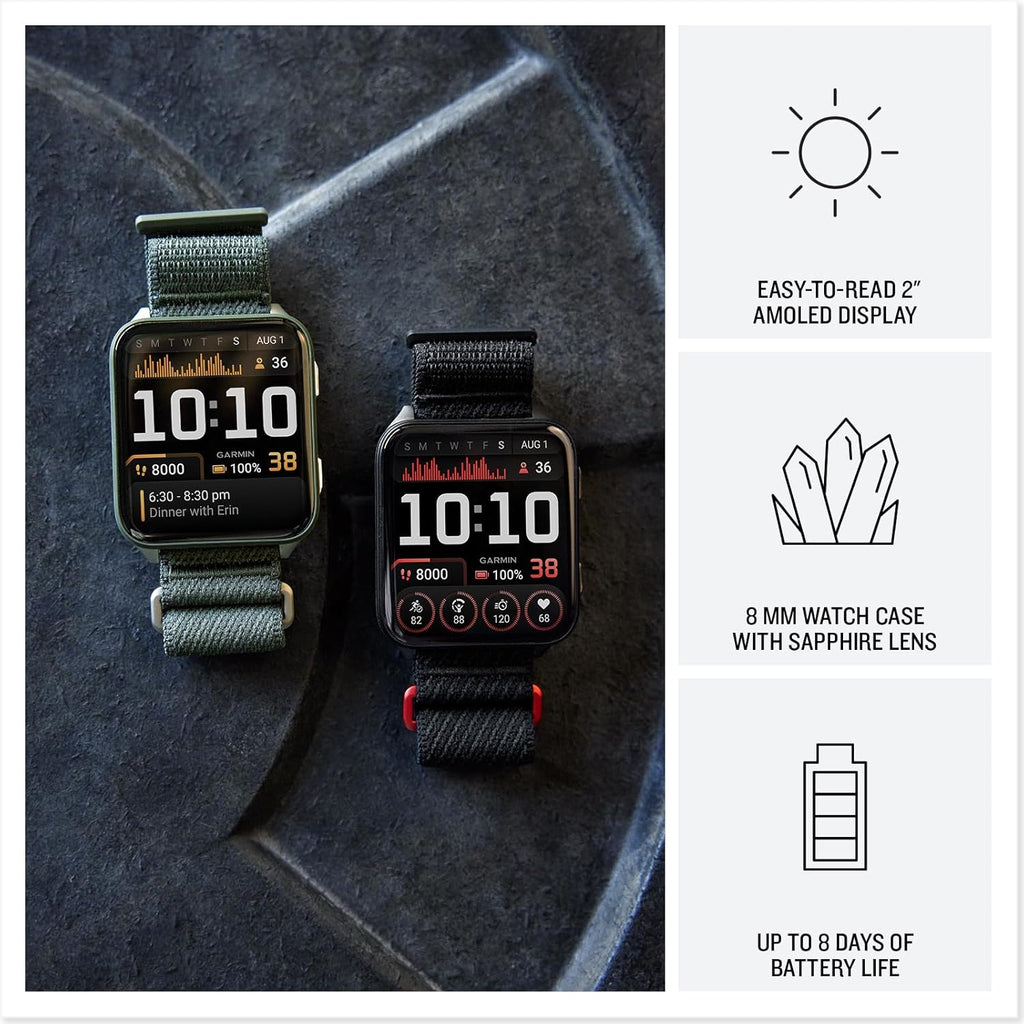 Garmin Venu X1 Thin & Lightweight GPS Smartwatch, Black | AMOLED Display, Advanced Health and Fitness Features, Sleep Tracking, 100+ Sports Apps | Signature Series Power Bundle