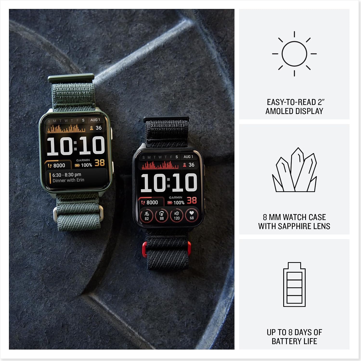 Garmin Venu X1 Thin & Lightweight GPS Smartwatch, Black | AMOLED Display, Advanced Health and Fitness Features, Sleep Tracking, 100+ Sports Apps | Signature Series Power Bundle