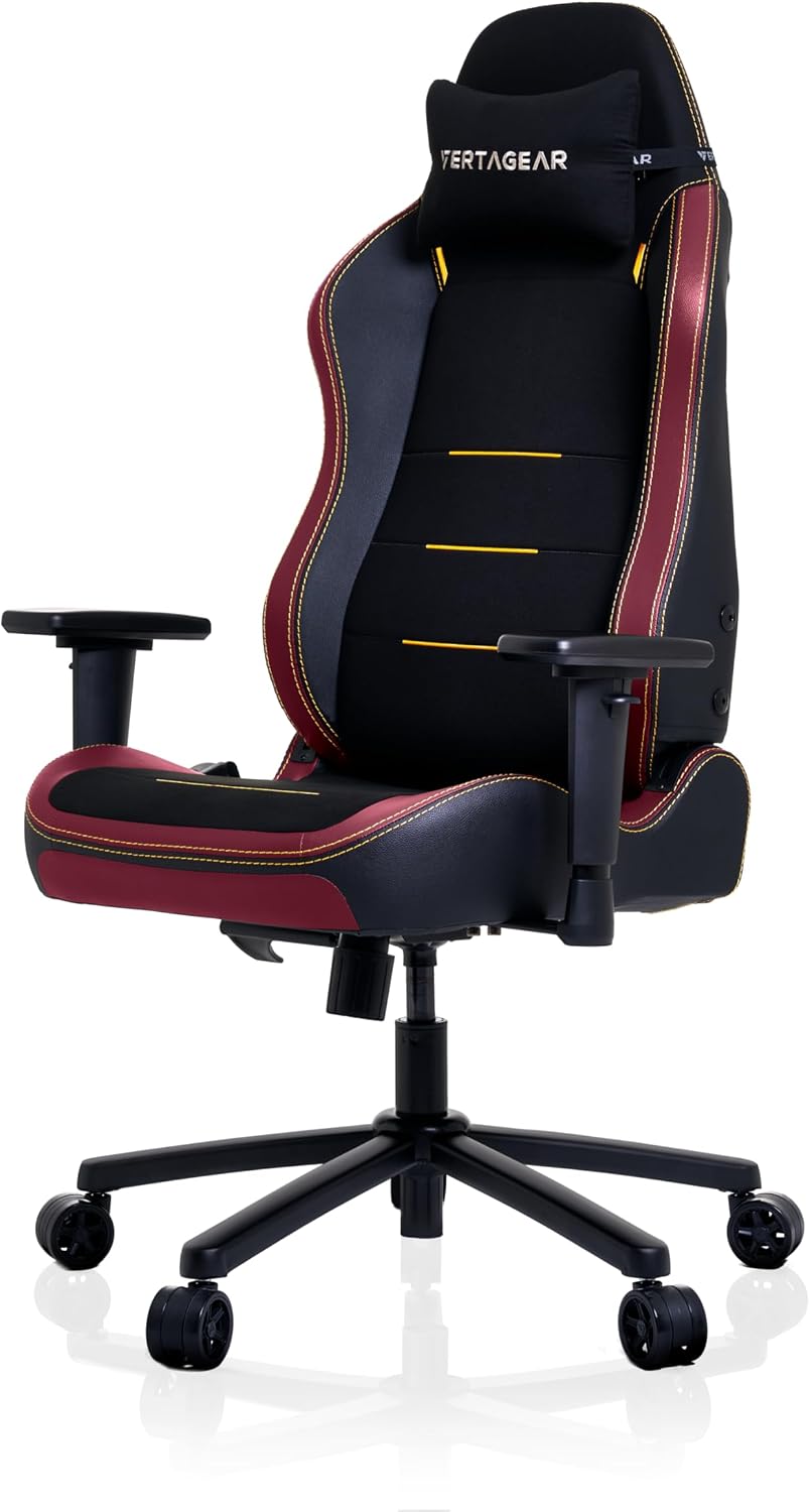 VERTAGEAR SL3800 Ergonomic Gaming Chair Featuring ContourMax Lumbar & VertaAir Seat Systems - Burgundy Red