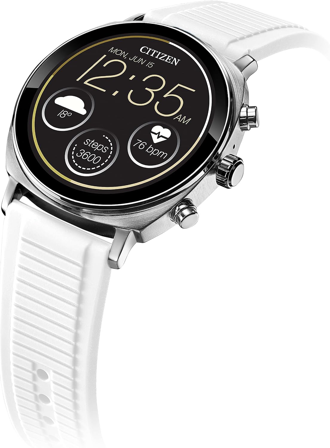 Citizen CZ Smart PQ2 41MM Unisex Smartwatch with YouQ App with IBM Watson® AI and NASA Research, Wear OS by Google, HR, GPS, Fitness Tracker, Amazon Alexa™, iPhone Android Compatible, IPX6 Rating