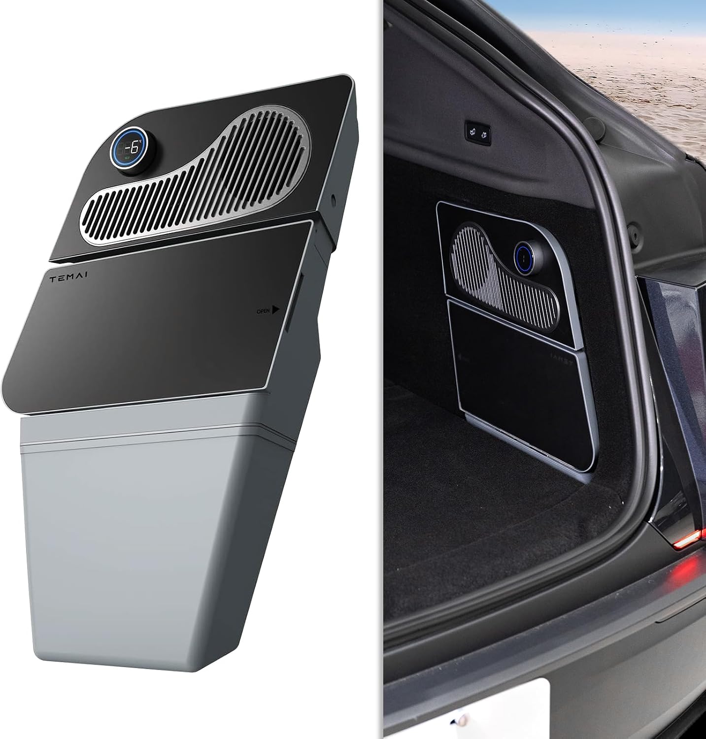 Car Refrigerator for Tesla Model Y 21-24, Model Y Junpier 2025+ 16L Capacity Trunk Car Fridge, -6°C Cooling, Portable Freezer Cooler for Camping, Outdoor Driving