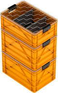 SIDIO CRATE Pro Pack - Two Full Size and One Half Size Heavy Duty Stackable Storage Bins, Totes and Containers with Lids and Dividers - Durable Organizer for Home, Office, Garage, and Outdoor Use