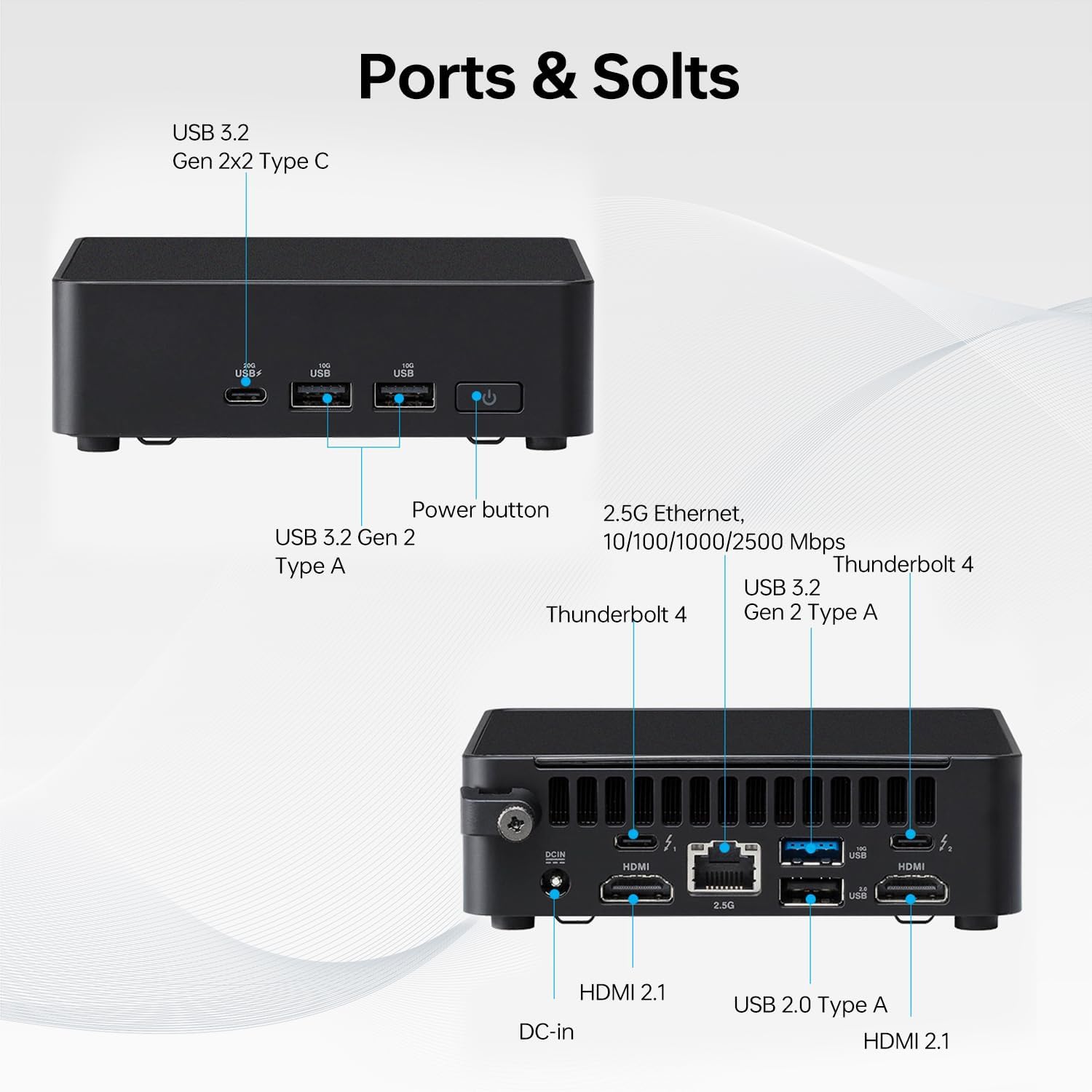 ASUS NUC 14 Pro Mini Desktop, Intel 16-Core Ultra 7 155H, 16GB DDR5, 512GB SSD, Wi-Fi 6E, Support 4-Display 4K, Thunderbolt 4, HDMI, Bluetooth, Windows 11 Pro, Black, AI PC for Home/Business/Gaming