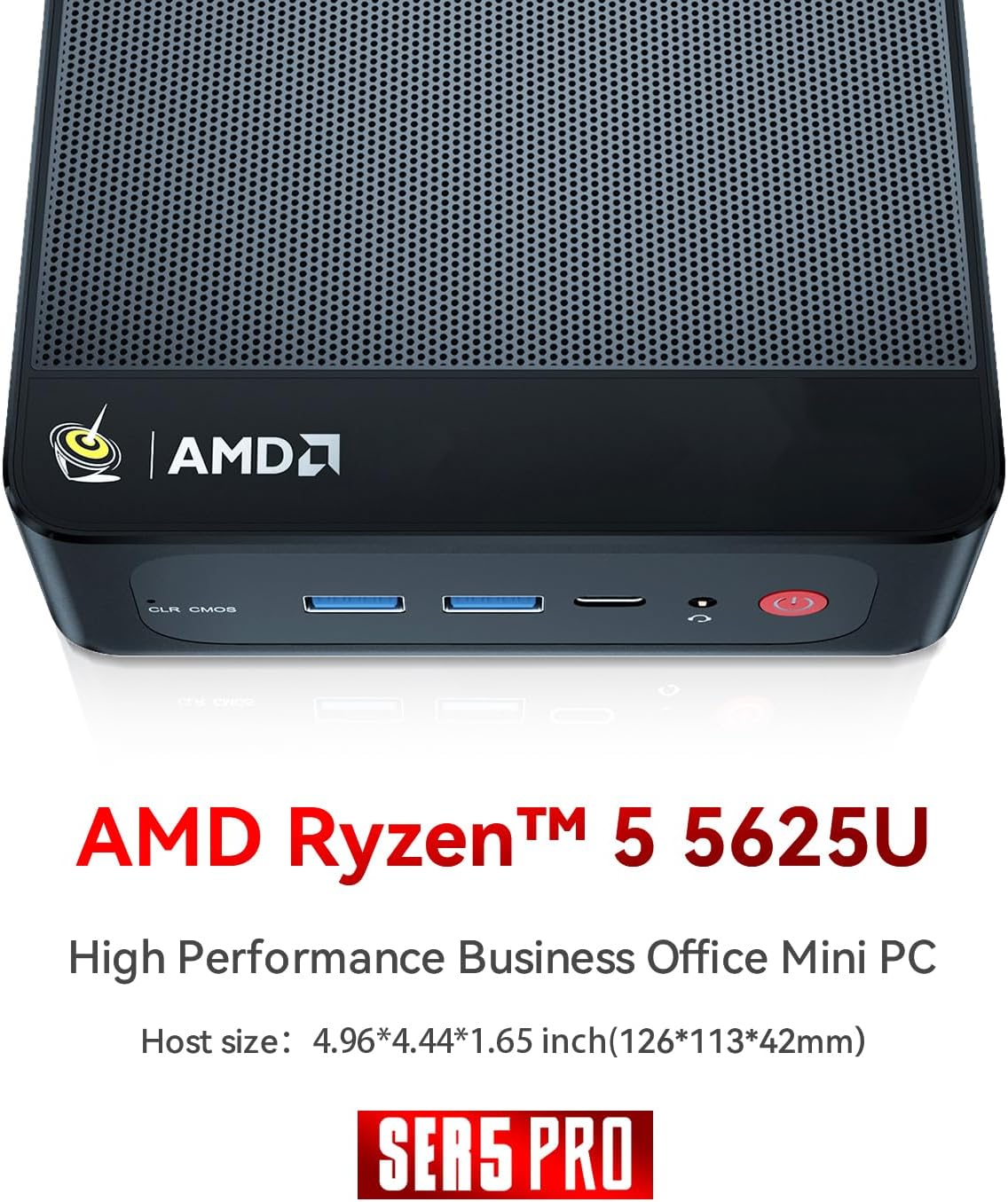 Beelink SER5 PRO Mini PC W11 Pro, AMD Ryzen 7 5625U(6C/12T up to 4.3GHz),16GB DDR4 500GB NVME SSD Graphics 7core 1800 MHz, WiFi 6/BT5.2/2.5G LAN, Triple Display Mini Gaming PC Computer