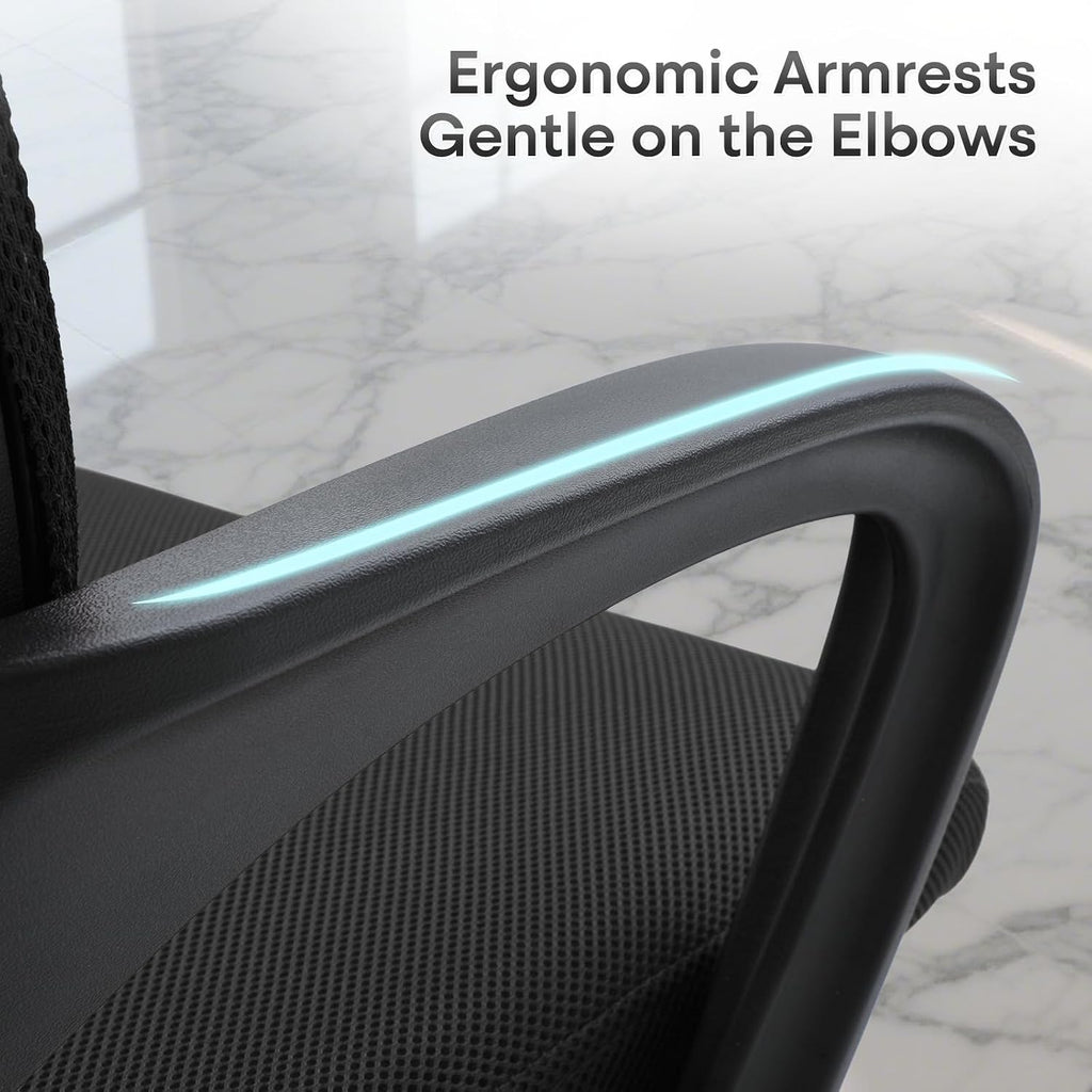 Ergonomic Office Chair 24P - 330Lbs, Breathable Mesh Computer Desk Chair with Lumbar Support & Armrest, Rolling Swivel Adjustable Tilt Lock for Home Office/Gaming, Bedroom Study