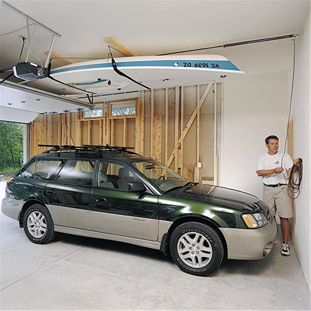 HARKEN Hoister Lightweight Kayaks Overhead Garage Storage Hoist System for Small Kayaks, Boards, Skulls, Light Storage (45lb Capacity, 10ft Ceiling), Model 7808