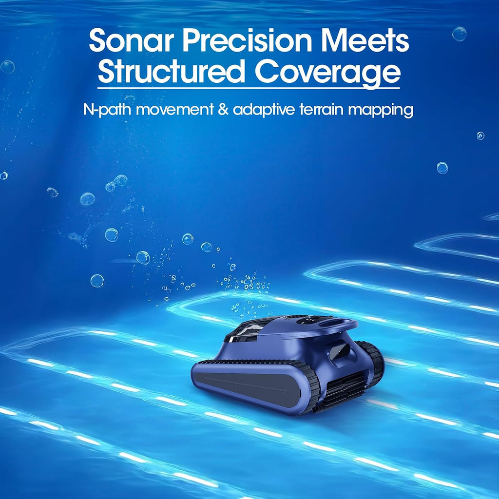 Cordless Robotic Pool Cleaner, Pool Vacuum 180W Brushless Motor, 45000Pa Suction, Wall & Waterline Climbing, Auto Path Mapping, for Pools up to 2150 Sq.Ft.