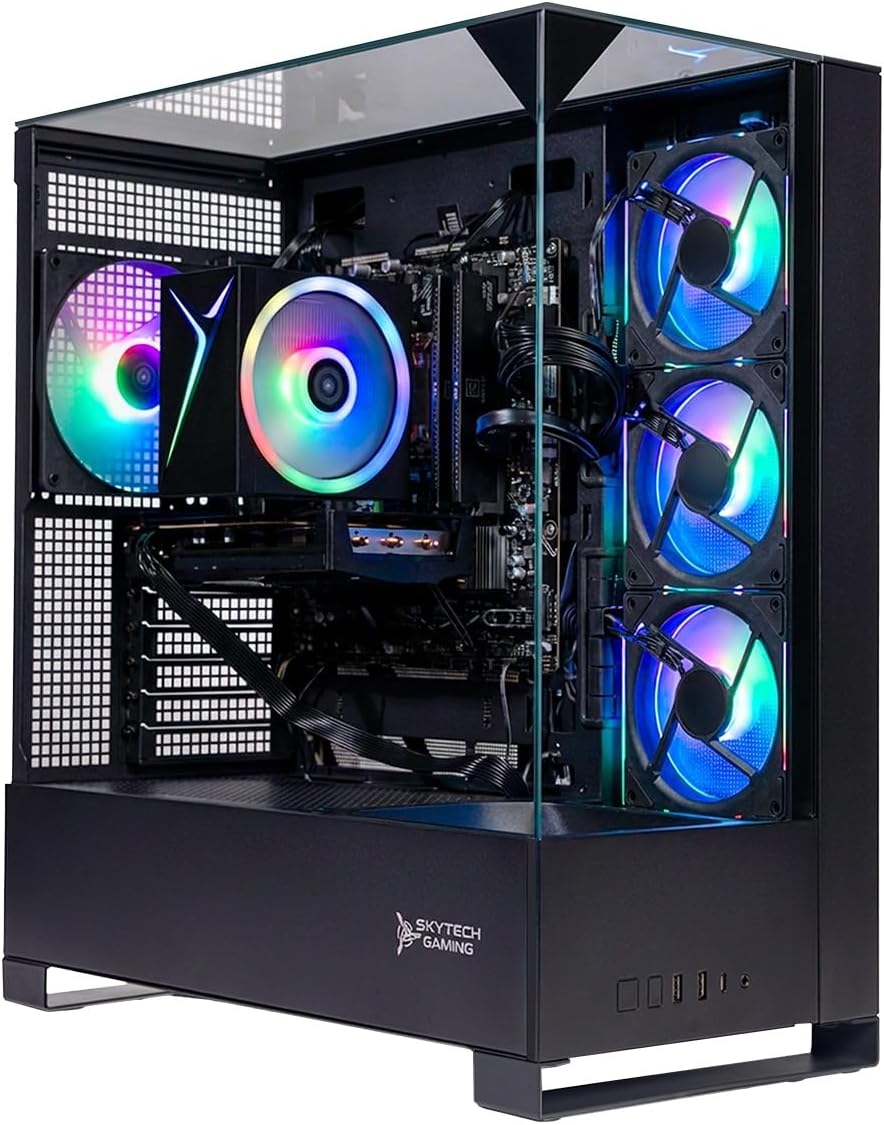 Skytech Gaming Shadow 5 Gaming PC, AMD Ryzen 7 8700F 4.1GHz, NVIDIA RTX 5060 Ti 8GB VRAM, 1TB NVMe SSD, 16GB DDR5 RAM 6000, 750W Gold PSU, WI-FI 5, Windows 11, Desktop