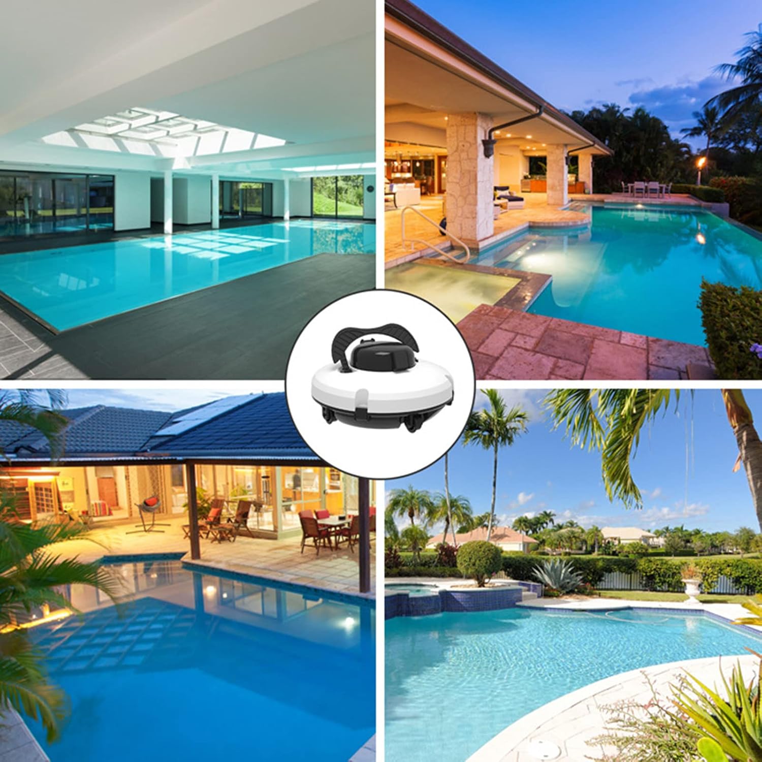 Fully Automatic Pool Vacuum Cleaner - Wall Climbing Pool Cleaning Robot For Above Ground & In-Ground Pools - Intelligent Cordless Pool Cleaners