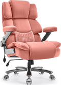 VUZI 700LBS Large Heavy Duty Office Chair with 3D Flip Arms, Big and Tall Plus Size Fabric Executive Desk Chairs, High Back Extra Wide Computer Chair with Adjustable Lumbar Support, Sturdy Metal Base