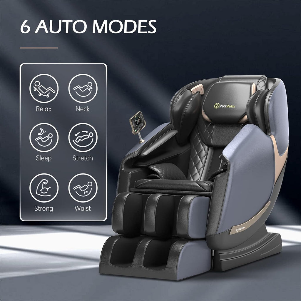 Real Relax 2022 Updated Massage Chair, Full Body Zero Gravity Shiatsu Robots Hands SL Track Massage Recliner with Bodyscan Bluetooth Heat, Favor-05