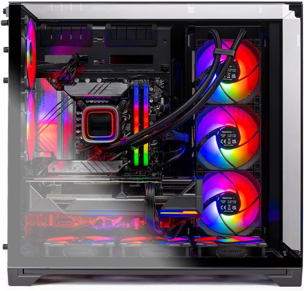 Skytech Gaming O11 Vision Desktop PC, Intel Ultra 9 285K 3.7 GHz(5.7 GHz), NVIDIA RTX 5080 16GB, Z890 Board, 2TB Gen4 NVMe SSD, 64GB DDR5 RAM 6000, 850W Gold ATX 3 PSU, 360mm ARGB AIO, Wi-Fi, Win 11
