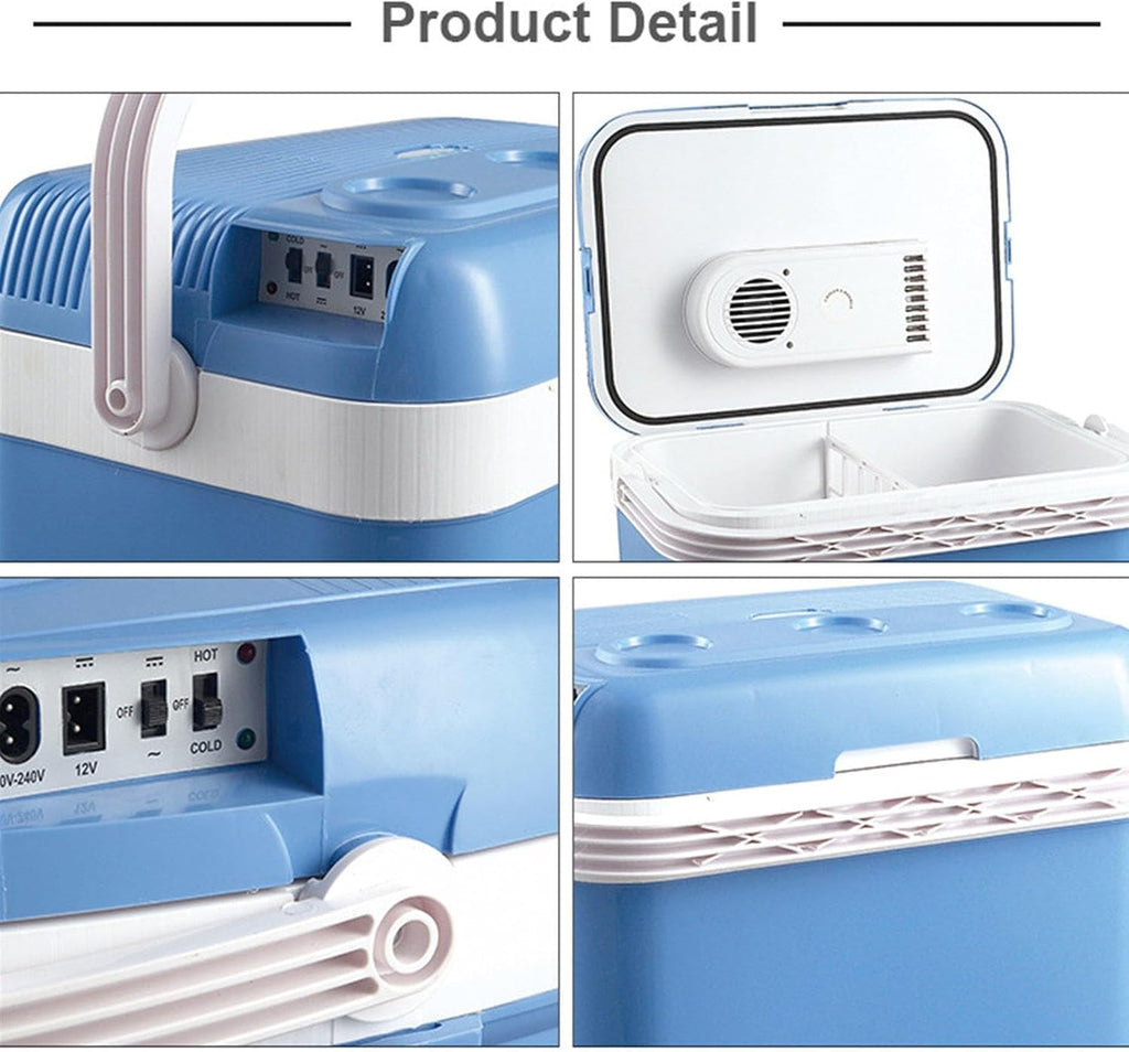 Car Refrigerator Outdoor Portable Fridge 32L Electric Cooler & Warmer for Home, Car 12/220V Portable Mini Refrigerator for Skincare, Beverage, Food, Home, Office and Car,Blue