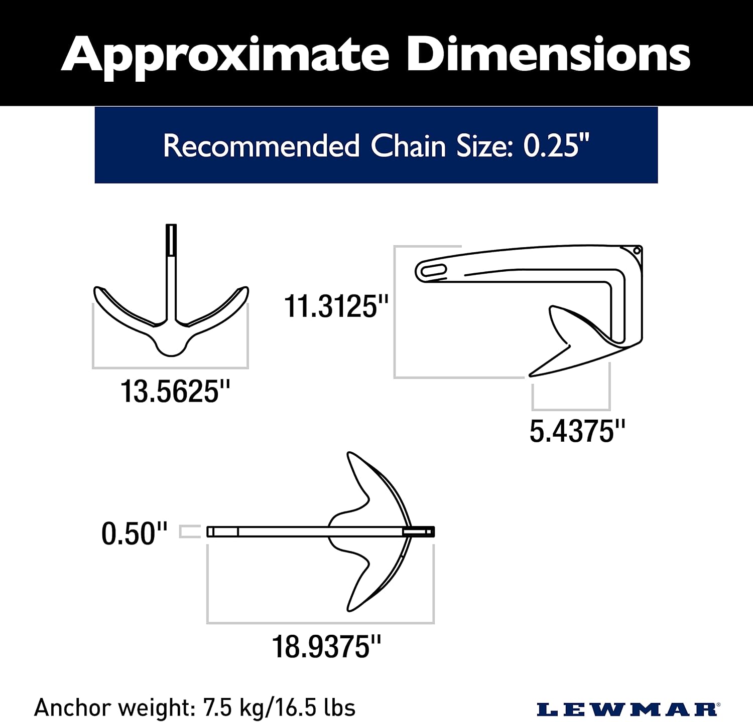Lewmar SS Claw Anchor