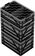 SIDIO CRATE Starter Pack - Two Full Size and One Half Size SidioCrate, Stackable Outdoor Organizer Storage Bins with Clear Lid and Dividers - Black