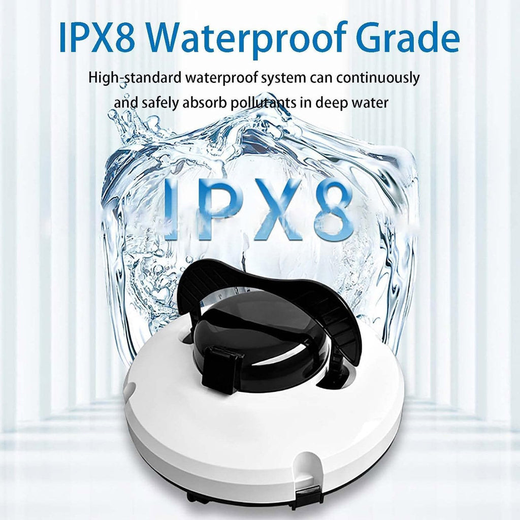 Robotic Pool Cleaner, 120 Minutes Powerful Cleaning, Dual Drive Motors, Auto Parking, Battery Powered Pool Robot Cordless Perfect for flat bottom pools up to 100m²