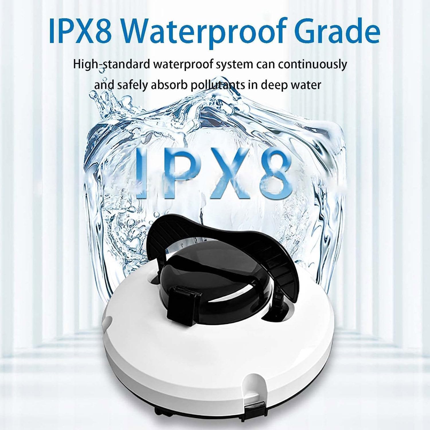 Robotic Pool Cleaner, 120 Minutes Powerful Cleaning, Dual Drive Motors, Auto Parking, Battery Powered Pool Robot Cordless Perfect for flat bottom pools up to 100m²
