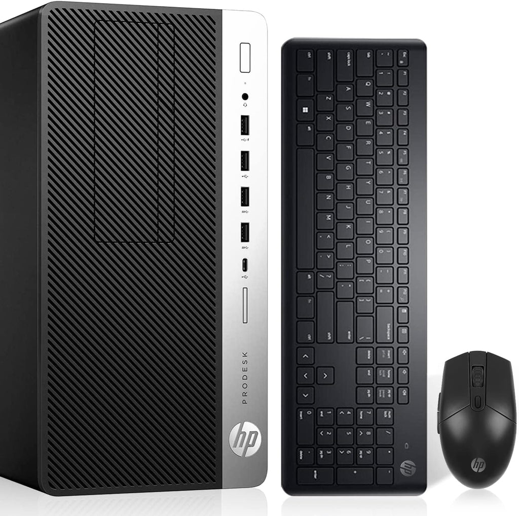 HP ProDesk 600 G3 Mini Tower Desk top PC i7-6700 Up to 4.00GHz 32GB RAM 1TB SSD + 1TB HDD HDMI Built in Wi-Fi & BT DVD-RW Dual Monitor Support Wireless Keyboard & Mouse Windows 11 (Renewed)
