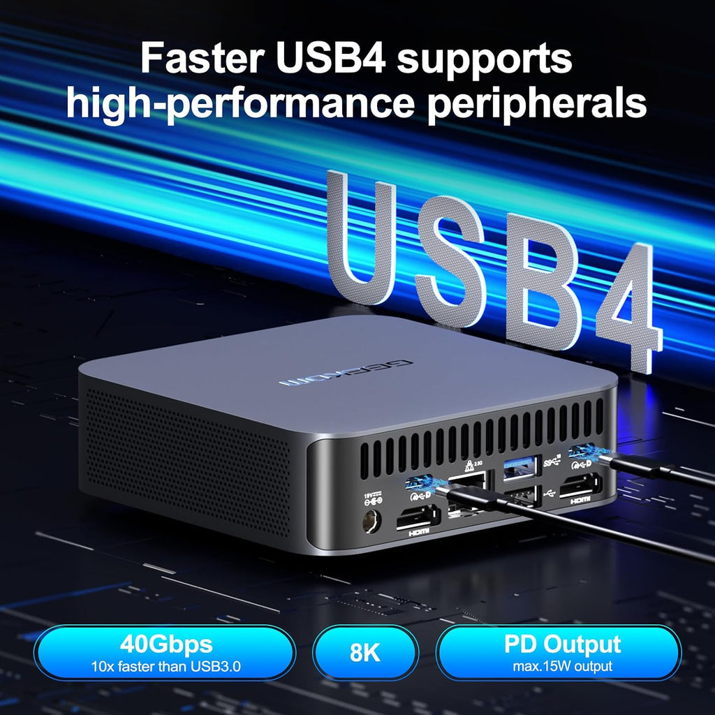 GEEKOM GT13 PRO Mini PC, Intel Core i9-13900HK (14C/20T, up to 5.4GHz), 16GB DDR4 RAM, 1TB PCIe 4.0 NVMe SSD, Aluminium Design Windows 11 Pro Desktop Computer with USB4,Wi-Fi 6E,BT 5.2,8K UHD