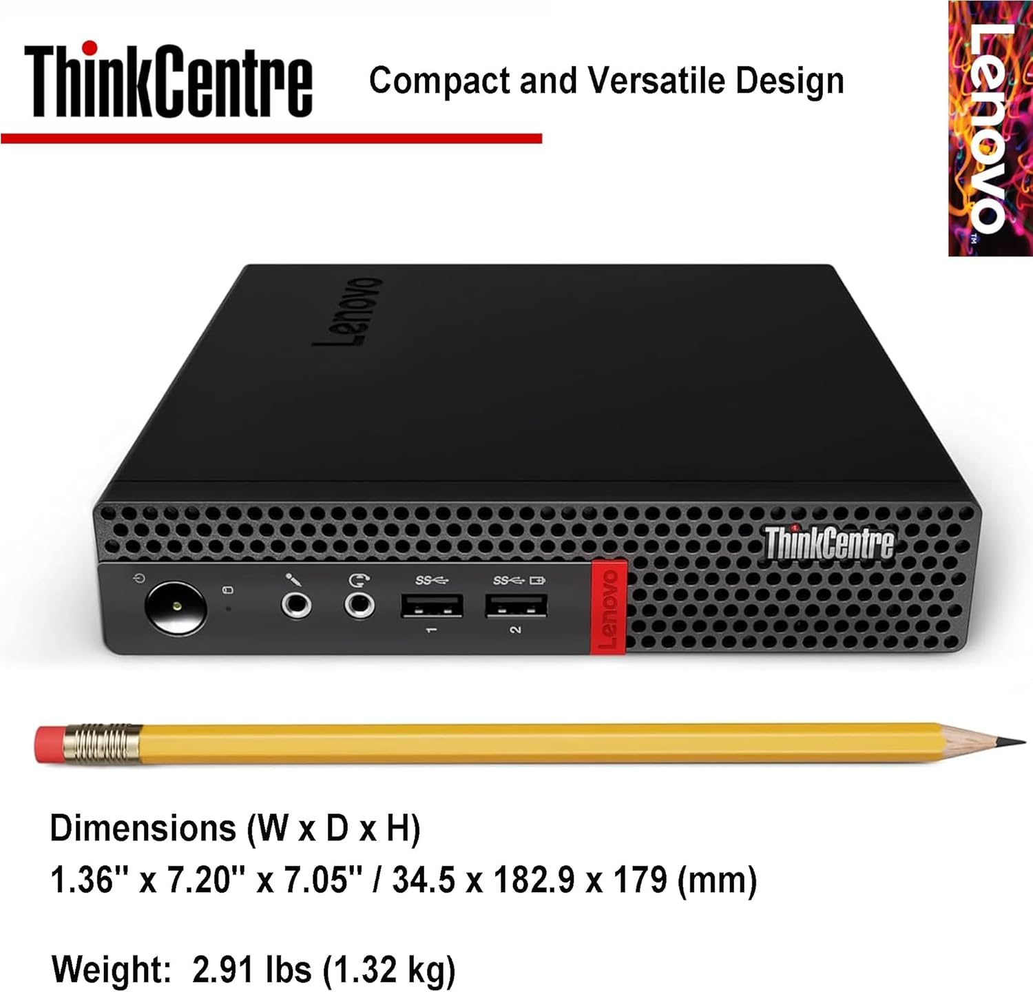 Lenovo Business Mini Desktop PC, AMD Processor, 8GB RAM, 128GB SSD, Dual Display Support, Wi-Fi, Bluetooth, USB & Ethernet Port, Windows 11 Pro, Compact, Quiet, and Space-Saving, w/Keyboard & Mouse