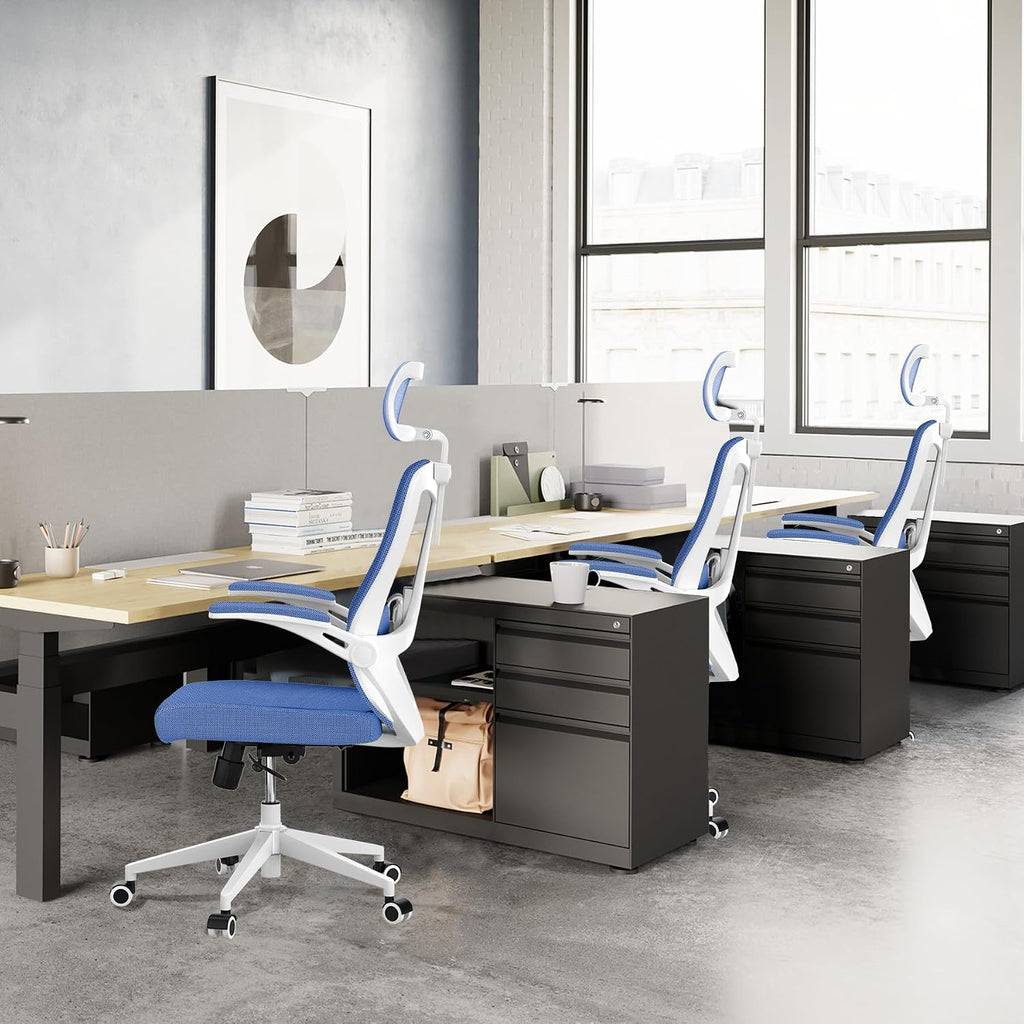 balmstar Ergonomic Office Chair Desk Chair - Mesh Computer Chair with 360° Swivel Wheels, Adjustable 90-130° Recline & Lumbar Support for Home Office, Supports up to 350lbs