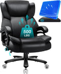 Indulgear 500lbs Big and Tall Office Chair with Gel Seat Cushion,Heavy Duty Office Chair for Heavy People, High Back Executive Computer Chair with Adjustable Lumbar Support, Dual Rubber Wheel