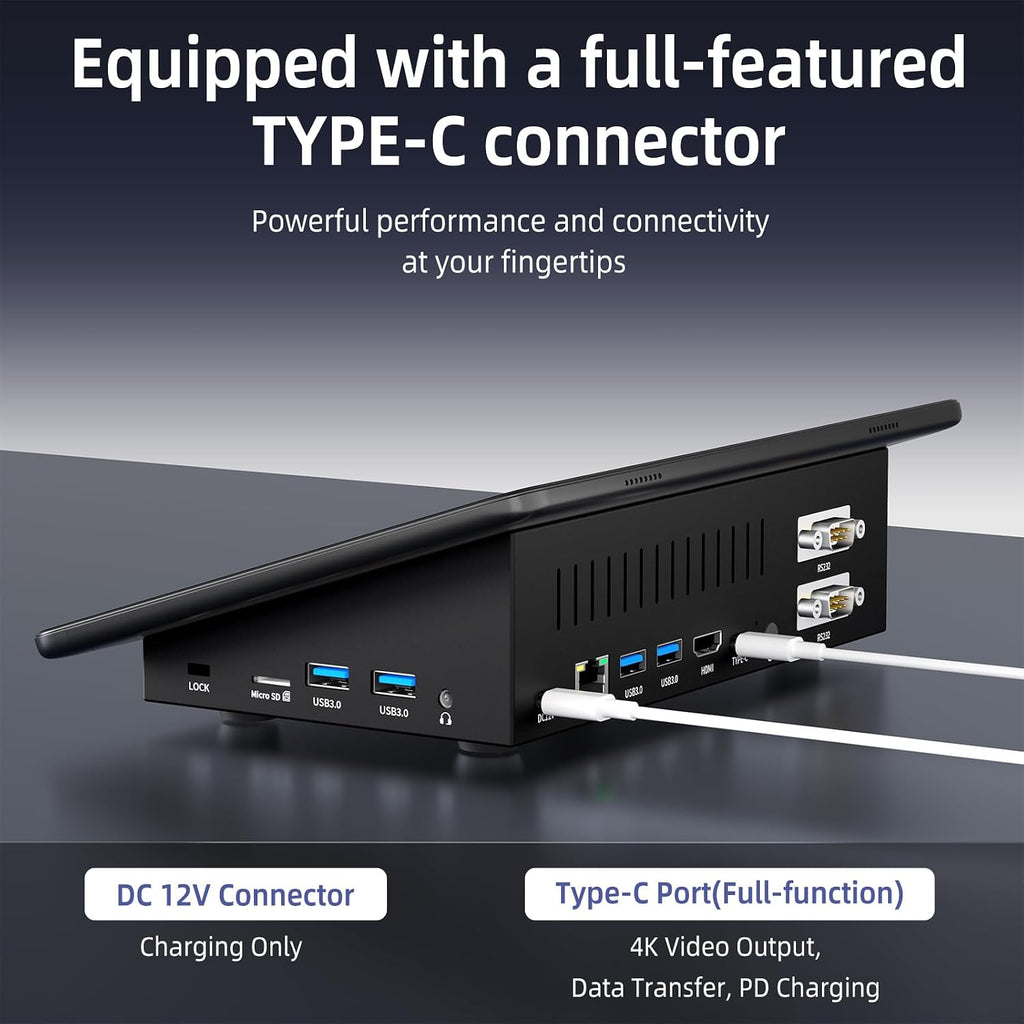 HIGOLEPC MINI PC,10.1 Inch Touchscreen Win 11 Pro Mini Computer, Celeron N5095 8GB RAM/128GB ROM Mini PC with Screen,Dual RS232 HDMI,BT 5.0,WiFi 5.0,Type-C,Support Auto-Boot.