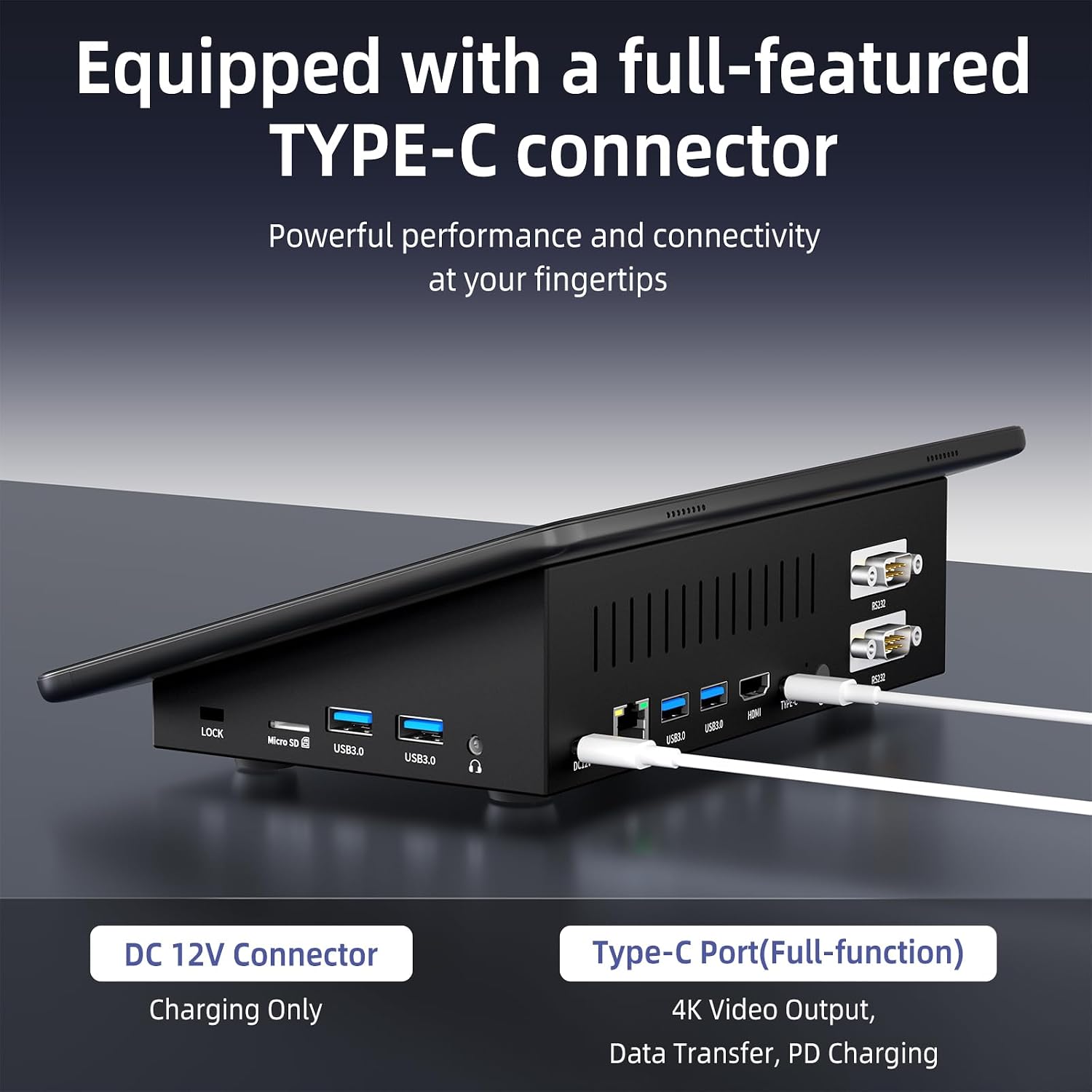 HIGOLEPC MINI PC,10.1 Inch Touchscreen Win 11 Pro Mini Computer, Celeron N5095 8GB RAM/128GB ROM Mini PC with Screen,Dual RS232 HDMI,BT 5.0,WiFi 5.0,Type-C,Support Auto-Boot.