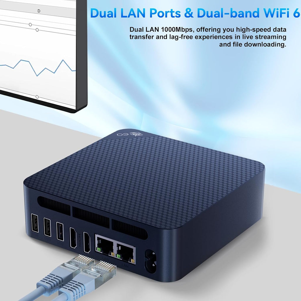 Beelink EQ14 Mini PC, Intel 13th Twin Lake-N150 (up to 3.6GHz, Upgraded N100), 16GB DDR4 RAM 500GB M.2 SSD, Dual LAN Mini Desktop Computer Support 4K@60Hz Dual Display/WiFi 6/BT 5.2 for Home/Office