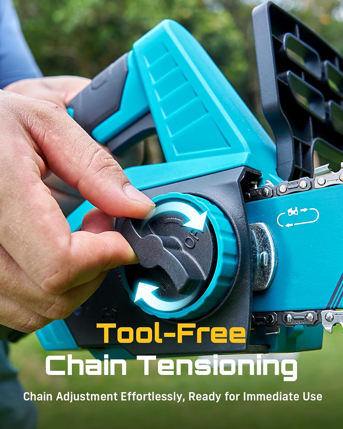 SEESII Electric Chainsaw Cordless 12-inch, Handheld Chain Saws with 2 x 4.0Ah Battery, Tree Saw with Tool-free Chain Tension, Auto Oiling for Wood Cutting Trimming Branch