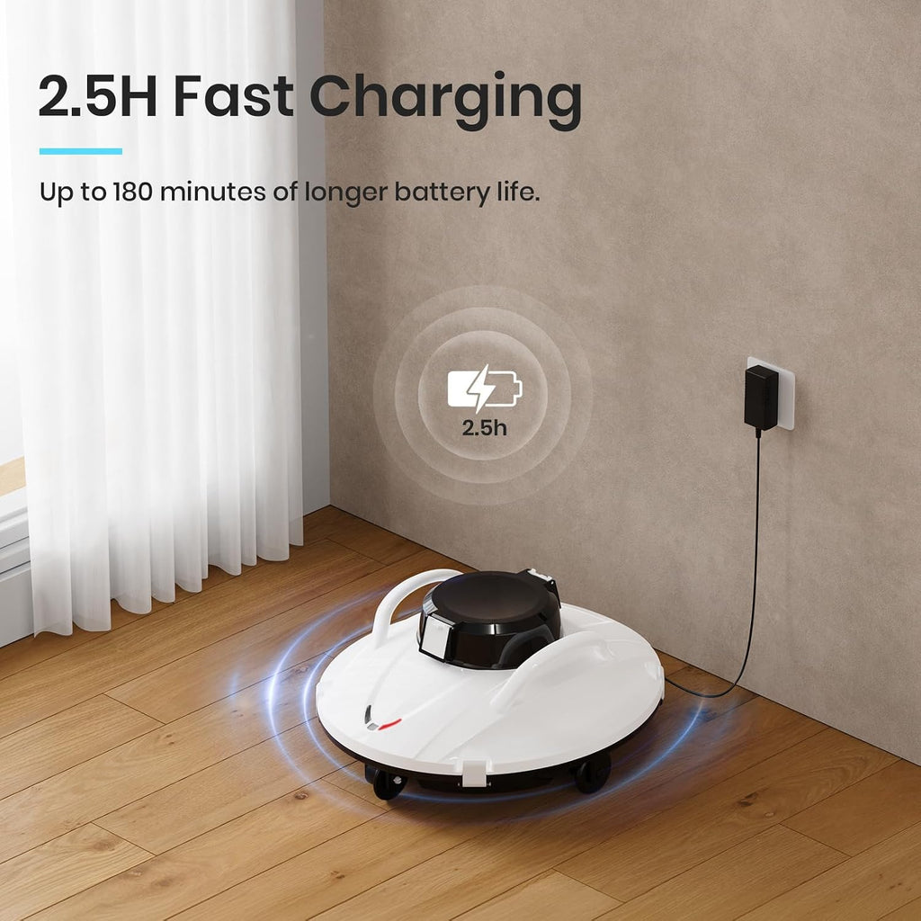 Cordless Robotic Pool Cleaner, Smart Home Pool Cleaning Robot, Self-Parking Above Ground Pool Vacuum, For In Ground Pools Up To 800 Sq.Ft